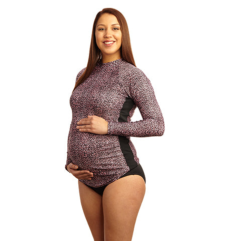 Maternity Long-Sleeve Rashguard Swim Top