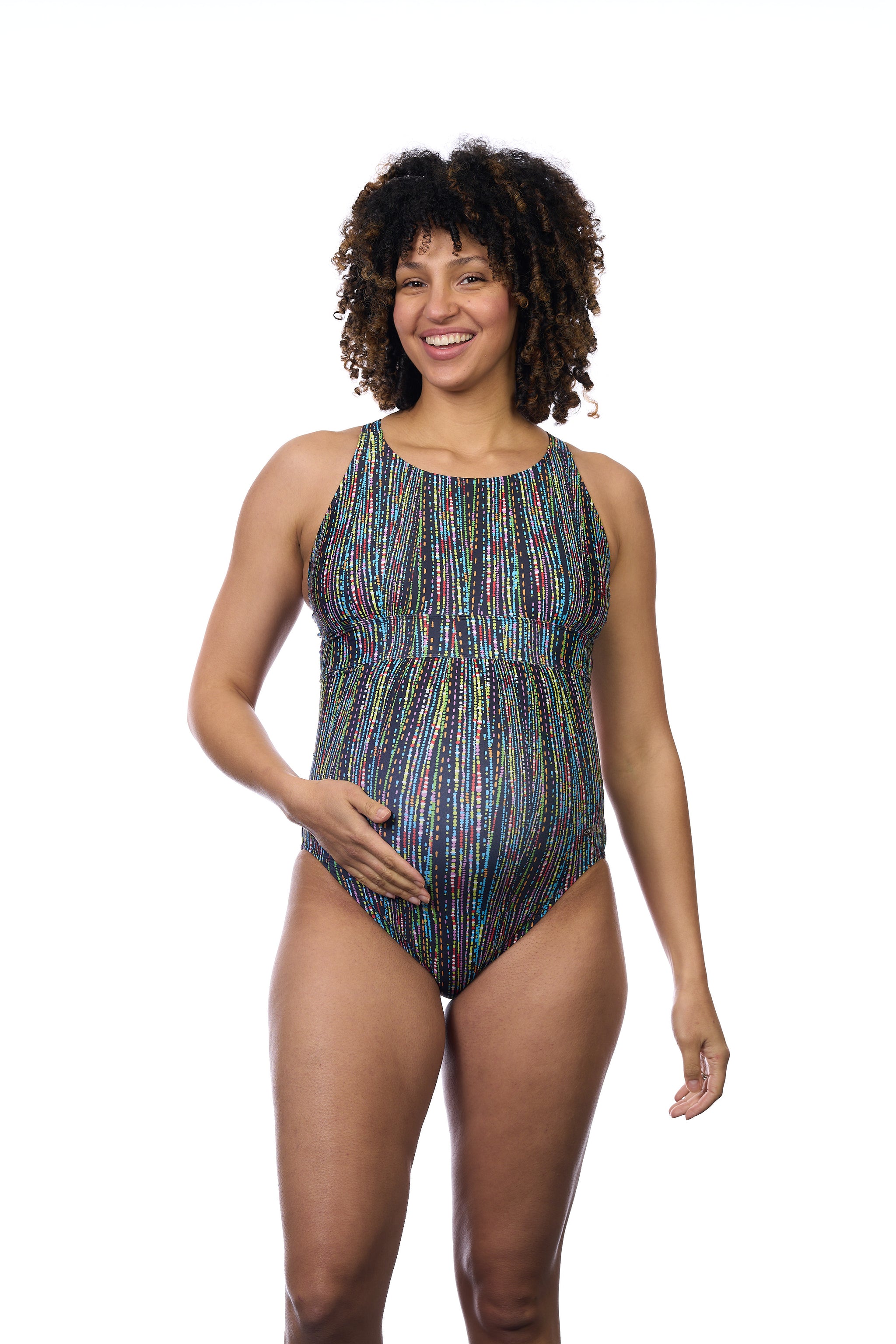 EQ Swimwear Women's Solid Banded Maternity One Piece Swimsuit at